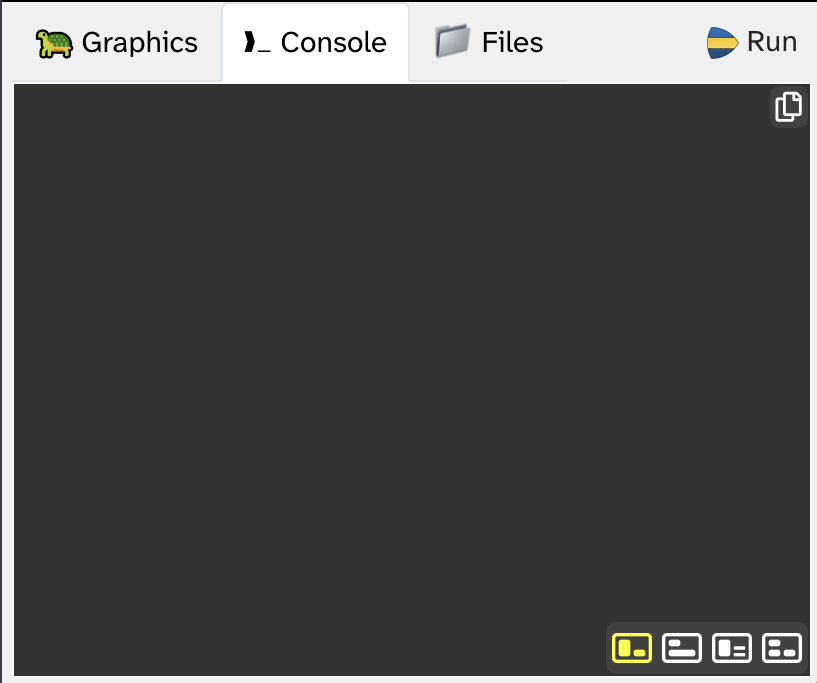 Screenshot of the layout selection controls